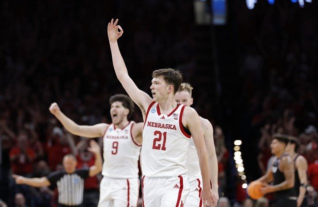 Nebraska earns 1st NCAA Tournament win behind Pryce Sandfort’s big day